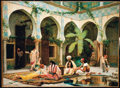 The Courtyard of the Palace of Dar Khdaouedj El Amia, Algiers by Gustave Clarence Rodolphe Boulanger