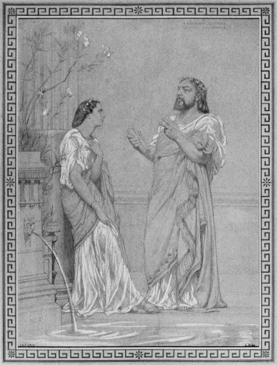 Theophile Gautier and Maria Favart, Sketch for the Painting 