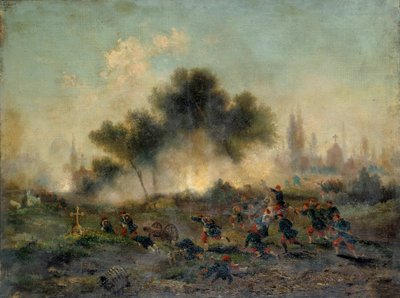 Assault of a cemetery by regular troops in May 1871 by Gustave Boulanger by Gustave Clarence Rodolphe Boulanger