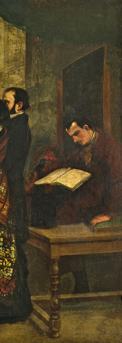 Baudelaire reading a book, detail from 