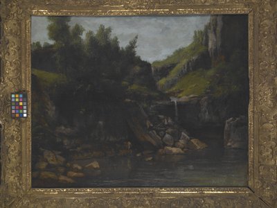 Cascade In A Rocky Landscape by Gustave Courbet