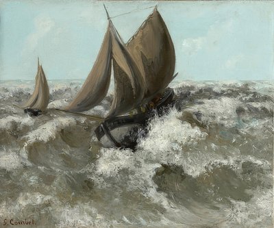 The Sailboat (Seascape). Around 1869 by Gustave Courbet