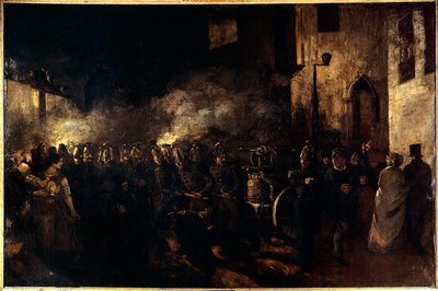 Fire Fighters Running a Fire by Gustave Courbet
