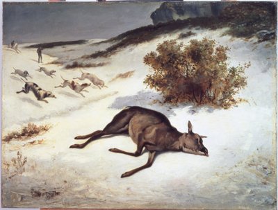 Hind Forced Down in the Snow by Gustave Courbet