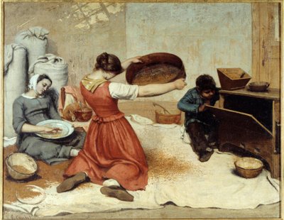 The Wheat Sifters by Gustave Courbet
