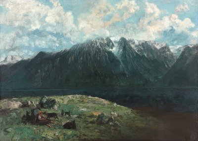 Panoramic View of the Alps, Les Dents du Midi. 1877 by Gustave Courbet