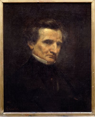 Portrait of Hector Berlioz, French Composer by Gustave Courbet
