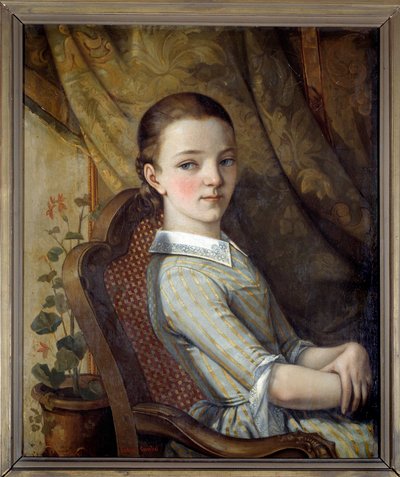 Portrait of Juliette Courbet, sister of the artist by Gustave Courbet