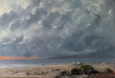 Beach Scene by Gustave Courbet
