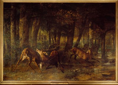 Spring Rut, Deer Fight by Gustave Courbet