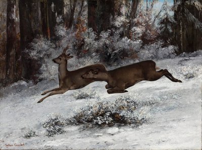 The Ruse, Roe Deer Hunting Episode Franche-Comté by Gustave Courbet