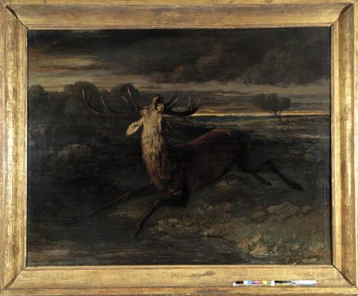 The Deer Has Water (Hunting a Run) Says the Deer Force by Gustave Courbet