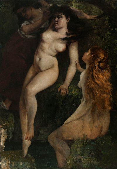 Three Bathers by Gustave Courbet