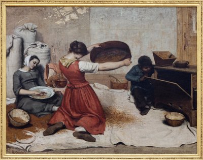 Wheat Screeners by Gustave Courbet