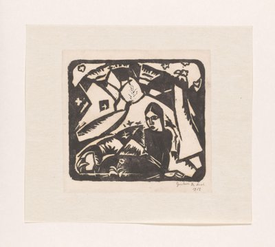 Seated Woman in a Landscape by Gustave De Smet (signed by artist)