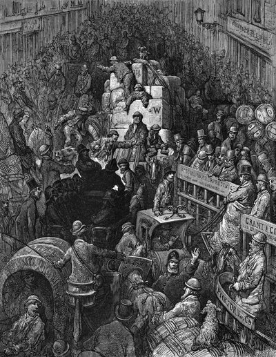 A City Thoroughfare (from London: A Pilgrimage by Gustave Dore and Blanchard Jerrold, 1872) by Gustave Dore