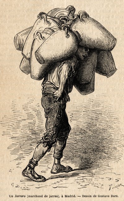 A Jar Merchant, Sketch Taken in Madrid by Gustave Dore