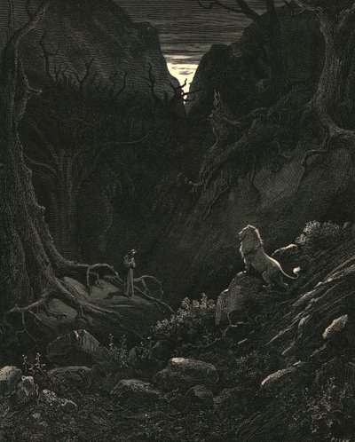 A Lion Came, Against Me as It Appeared by Gustave Dore