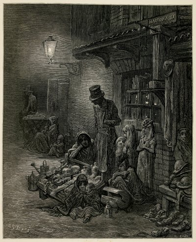 A Poor Family with Their Belongings by Gustave Dore