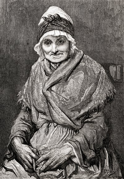 After a Drawing Done in 1880 by Gustave Dore of His Nurse Francoise. From Life and Reminiscences of Gustave Dore, published 1885 by Gustave Dore