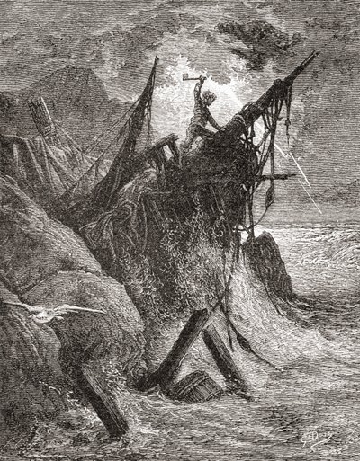 After an original work by Gustave Dore for the book The Toilers of the Sea by Victor Hugo by Gustave Dore