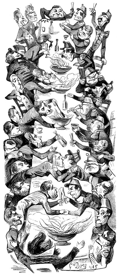 An International Punch, Drawing for the Magazine Le Journal pour Rire by Gustave Dore