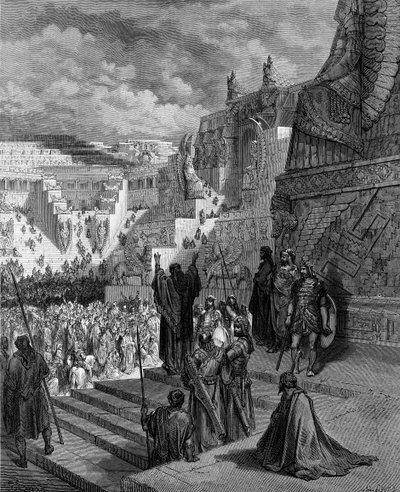 Artaxerxes granting liberty to the Jews - Bible by Gustave Dore