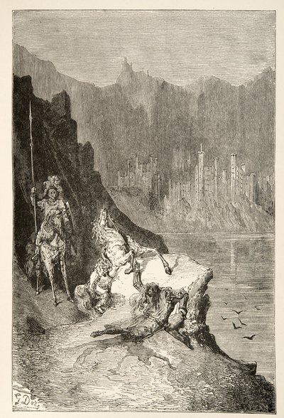 Balin Slays Sir Lanceor, from Stories of the Days of King Arthur by Charles Henry Hanson, pub.1898 by Gustave Dore