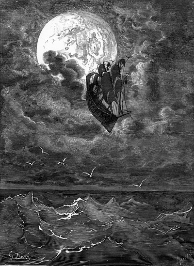 Baron Münchausen: Voyage to the moon by Gustave Dore