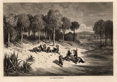 Battle of Oranges by Carcagente by Gustave Dore