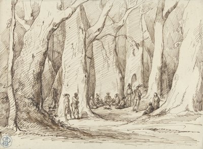 Gathering of Native Americans in a Forest by Gustave Dore