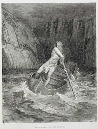 Charon, the Ferryman of Hell, from The Divine Comedy (Inferno) by Dante Alighieri engraved by Stephane Pannemaker by Gustave Dore