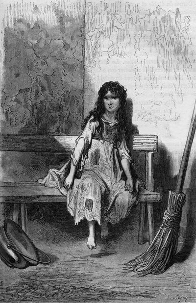Chiquita, Illustration by Gustave Dore of book Captain Fracasse by Theophile Gautier by Gustave Dore