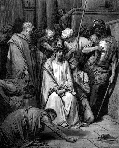 Christ Mocked and the Crown of Thorns Placed on His Head by Gustave Dore