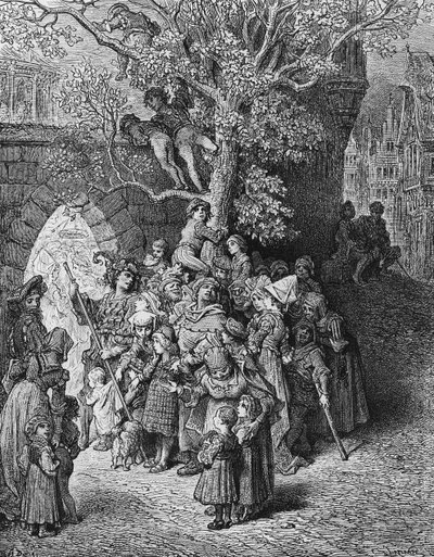 Crowd of onlookers and spectators at the wedding, scene from 