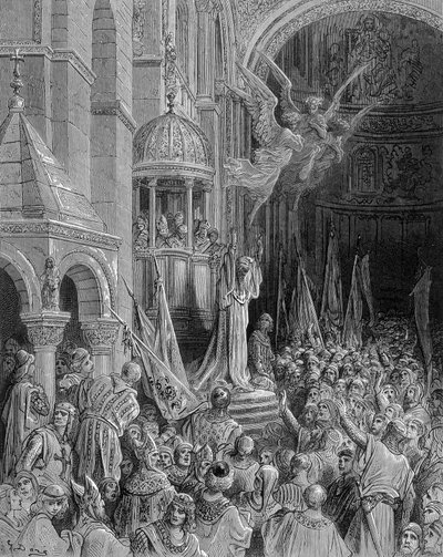 Dandolo Preaching the Crusade in the Church of St Mark in Venice - Engraving by Gustave Doré by Gustave Dore