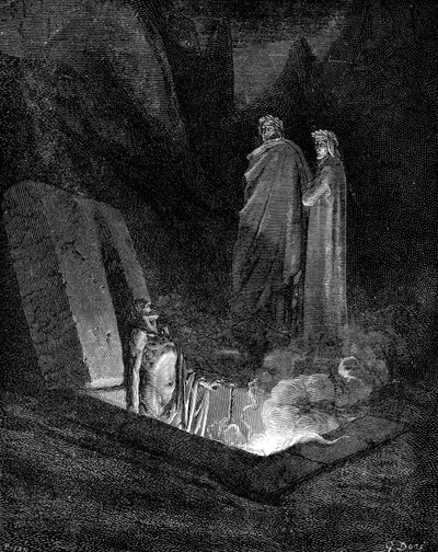 Dante and Virgil Looking into the Inferno, 1863 by Gustave Dore