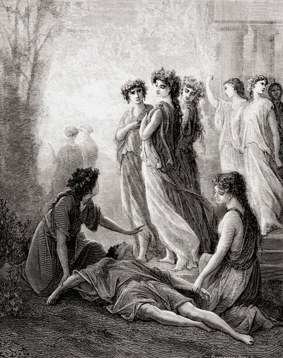 Daphnis et Alcimadure, from a late 19th century edition of Fables de La Fontaine by Gustave Dore