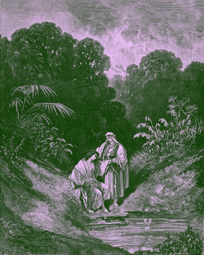 David and Jonathan, Bible by Gustave Dore