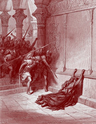 Death of Athaliah (engraving) by Gustave Dore