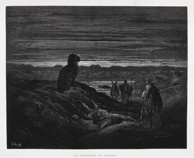 Death of the Prophet of Bethel, Illustration from the Dore Bible by Gustave Dore