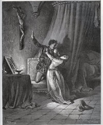Don Fernand Declares His Flame to Dorothee - from "Don Quixote de la Mancha" by Miguel Cervantes by Gustave Dore