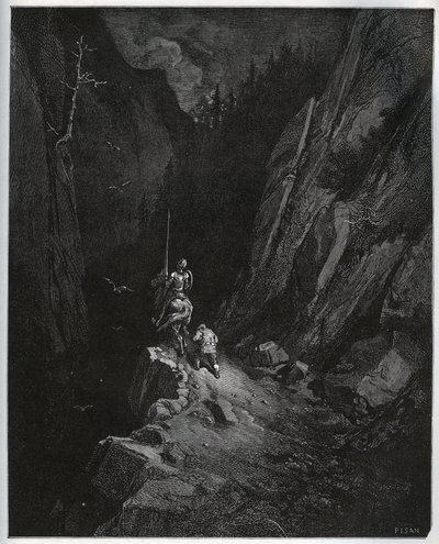 Don Quixote and Sancho Panza Sink into Sierra Morena by Gustave Dore