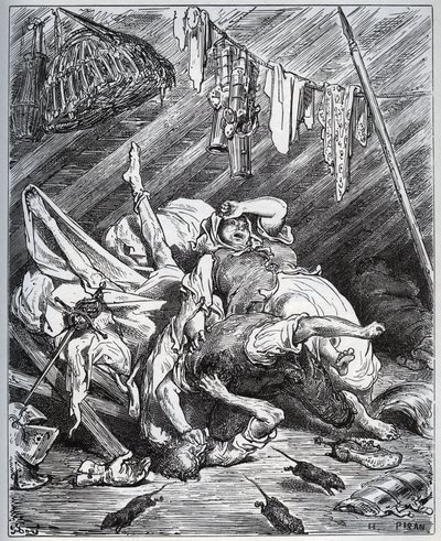 Don Quixote and a Mule Maker Fighting for Maritornes - from 