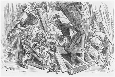 Don Quixote Fighting the Puppets, illustration from 