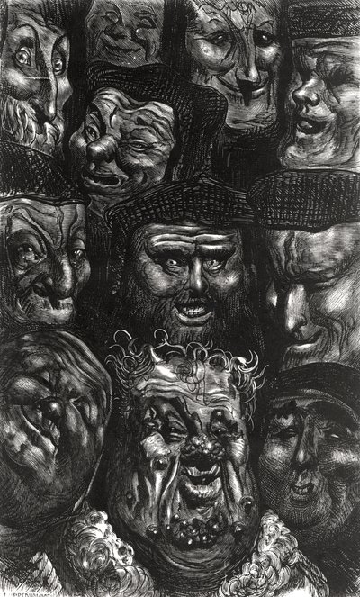 Eleven grotesque faces from 