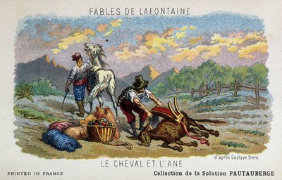 Fable of Lafontaine: The Horse and the Donkey according to Gustave Doré by Gustave Dore
