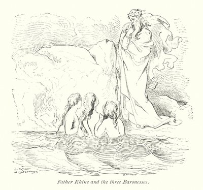 Father Rhine And The Three Baronesses by Gustave Dore