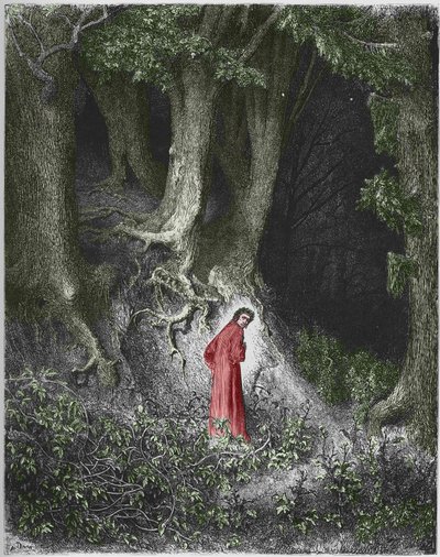 First song of Hell: the poet Dante finds himself in a forest, Illustration by Gustave Dore by Gustave Dore