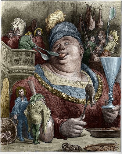 Gargantua, character of the novels by Francois Rabelais, illustration by Gustave Dore by Gustave Dore